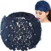 Diadema de ala ancha para el pelo transfronteriza, nuevo tocado de perlas, pañuelo para la cabeza hueco, gorro, accesorios para el cabello de celebridad de TikTok, venta al por mayor