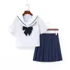 Fábrica en nombre del paquete posventa costa traje de marinero jk uniforme escolar para el traje básico falda plisada japonés genuino