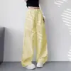 Pantalones blancos de secado rápido con protección solar para mujer, estilo fino de verano, adelgazantes y favorecedores, pantalones cargo tipo globo de pierna ancha, cintura alta, ajuste holgado