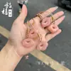 Colgante Popular de Flor de Durazno Nube Dorada Natural de Xiaohongshu, Joyería de Collar de Seda Dorada y Jade Retro Chino Hanfu al por Mayor