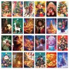 Venta Caliente Transfronteriza 50 Tarjetas de Decoración de Pared Pintadas con Dibujos Animados Navideños Tarjeta de Regalo Estética Colorida para Fiestas Lote