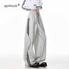 Calça esportiva reta com costura de três barras, estilo americano, para primavera e outono, nova calça casual solta e versátil, moderna para homens