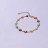 Crisantemo de ocho pétalos gota de aceite cadena de acero inoxidable 18K pequeña margarita fresco lindo pulsera collar fabricantes DIY al por mayor