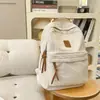 Mochila de Pana para Mujer Simple de Gran Capacidad Bolsa para Estudiante de Secundaria Mochila Retro de Escuela Secundaria Americana Bolsa para Computadora