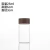 Frasco tubo com tampa imitando madeira de 30mm, frasco de vidro transparente, frasco para embalagem de exibição para joias e pulseiras, recipiente selado, frasco para chá e chás de flores