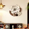 Relógio de Parede de Restaurante Estilo Vintage, Relógio Estilo Francês, Pintura de Parede de Fundo para Sala de Estar, Novo Relógio de Parede Floral Silencioso 2026