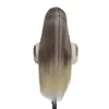 Fábrica de Perucas Qingdao Atacado Cor Mista Resistente a Altas Temperaturas Cabelo Longo Liso Fibra Sintética Peruca