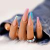 Parche de manicura francesa de ballet largo y colorido para manicura falsa, parche de manicura, parche de uñas impermeable y extraíble, exportación