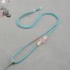 High-end corda pingente de cristal rosa corda colar de trevo tecido à mão corda ágata jade pingente corda corda de pescoço dos homens e mulheres