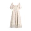 Vestido de Estilo Francés para Mujer Tallas Grandes 60-150 kg Verano Nuevo Floral Fresco Vestido de Longitud Media para Mujeres Ligeramente Gorditas