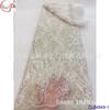 Tela de encaje con lentejuelas para vestido de noche, vestido de novia, con encaje bordado de malla fina a máquina de gran tamaño