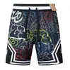 Shorts de praia casuais da moda e populares AJ, respiráveis, de secagem rápida e com corte solto, com design estampado em estilo de rua americano, adequados para basquete e vendas transfronteiriças