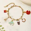 Pulsera de Acero Inoxidable Sun Dolphin de Venta Caliente Transfronteriza Accesorios Coloridos Hechos a Mano de Dibujos Animados para Mujeres Estilo Fresco y Dulce Para Usar Apilada