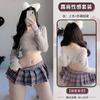 Domila lencería sexy sexy lindo campus JK suéter uniforme transparente tentación pasión traje femenino F369