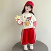 Conjunto Casual de Primavera/Otoño para Niñas: Sudadera de Manga Larga con Estampado de Estrellas, Mangas Rayadas, Pantalones de Pierna Ancha, Conjunto de Dos Piezas para Bebés Niñas