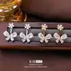 Pendientes de Flor Mariposa de Circonita Simples y Elegantes, un Pendiente Elegante de Diseño de Dos Vías que es Dulce, Casual y Versátil