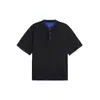 Camiseta Informal Casual de Moda Nueva de Verano 2026 para Hombre, Cuello Redondo, Media Botonadura, Manga Corta, Holgada, Versátil, Diseño de Costura Lateral