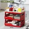 Estante de Almacenamiento Dopamina Escritorio Multicapa Plegable Estante de Snacks Estante de Almacenamiento de Cosméticos Cesta de Almacenamiento Plegable