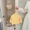 Sudadera con capucha a rayas para bebé, ropa de otoño para niños, sudadera ligera casual de punto, top versátil estilo coreano para bebé, prenda base