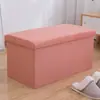 Banqueta de Almacenamiento Rectangular Caja de Almacenamiento Plegable Banqueta para Cambiar Zapatos Banqueta de Sofá Caja Organizadora Caja de Almacenamiento de Tela