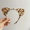 Faixa de Cabelo Pequena Pronta com Estampa de Leopardo Faixa de Cabelo de Pelúcia com Orelhas de Gato Estampa de Leopardo Faixa de Cabelo de Orelha de Animal Faixa de Cabelo para Festival de Dança Não