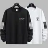 Sudadera para hombre, estilo primavera y otoño, cuello redondo sin capucha, camiseta básica de manga larga, top versátil casual holgado, ropa para hombre