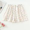 Fornecimento Direto da Fábrica Shorts de Algodão e Seda Feminino Verão Finos Florais Japoneses Caimento Elástico na Cintura Pijama Algodão Artificial Calça Única