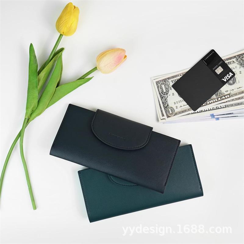 女士一体式长款双折双层PU 皮革钱包