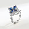 Anillo de Apertura Giratorio de Descompresión de Joyería Europea y Americana Estilo ins para Mujer Diamante de Trébol de Cuatro Hojas Europeo y Americano Accesorios Nuevos Transfronterizos