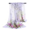 Bufanda de seda estampada de estilo coreano para otoño e invierno, chal de estilo chino para mujer, bufanda larga de gasa con protección solar de verano para mujer, venta al por mayor