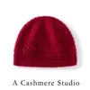 Gorro de punto cálido de moda versátil para otoño/invierno, nuevo, color liso, 100% cachemira pura, gorro para la cabeza, gorro cortavientos