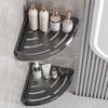Estante de almacenamiento para baño, estante para inodoro, triángulo, sin perforaciones, para inodoro, baño, ducha, esquina, montaje en pared