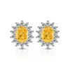Pendientes de Tachuela de Girasol con Piedras Preciosas de Colores Más Vendidos en Tiktok con Joyería de Diamante de Alto Carbono Súper Brillante para Transmisión en Vivo Dropshipping