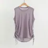 Venta de Liquidación en el Centro Comercial ~ Top Deportivo sin Mangas Transpirable para Yoga con Dobladillo Ajustable de Cordón Top de Secado Rápido