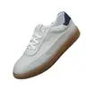 Zapatos Blancos de Cuero Genuino de Primera Capa, Tenis Casuales y de Moda, Suelas de Tendón Resistentes al Desgaste, Zapatos Suaves y Ligeros de Estilo Deportivo de Lujo, Zapatos para Entrenamiento Moral
