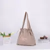 Stock Listo Bolsa de Lona de Nylon con Cordón Primavera y Verano Ultraligera Impermeable Plegable Bolso de Hombro Cruzado Tote