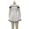 Moda Feminina Verão 2026 Estilo Europeu e Americano Transfronteiriço Vestido Tubinho Curto Elegante Cor Sólida Ombro a Ombro