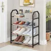 Sapateira Trapezoidal Simples para Uso Doméstico, Colocada na Entrada, Dormitório, Quarto, Armário Sapateira, Varanda, Prateleira de Quatro Camadas, Economia de Espaço