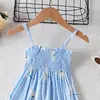 Vestido de verano nuevo para niña estilo europeo y americano, falda de tirantes con tirantes ajustables para niños, falda de flores para bebé, falda de playa
