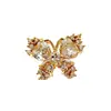 Pulseira de Contas Espaçadoras Borboleta em Cobre Banhado a Ouro 18K Colar Pulseira Acessórios de Zircônia Acessórios para Joias DIY Borboleta Multipeças