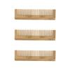 Pente de bambu portátil para casa pente de bambu de hotel logo imprimível antiestático pente de dentes grossos e finos pente de cabelo atacado
