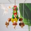 Juguete para loro de madera para morder, cadena grande de carambola y mazorca de maíz, fruta, ventilación para aliviar el aburrimiento y morder, columpio para jaula de pájaros, suministros