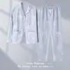 Pijama de Algodão Imitado para Mulheres Primavera e Outono 2026 Novo Manga Longa Fino de Algodão Pode Ser Usado Fora Tamanho Grande Conjunto de Roupas para Casa Outono e Inverno