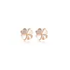 Brincos de prata pura 999 Clover para mulheres 2021 novos brincos da moda simples pequenos brincos de prata esterlina estilo frio