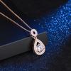 Colar feminino estilo coreano com pingente de gota d'água cravejado de diamantes, corrente para clavícula em prata de lei S925, colar de moda vintage com temperamento para vestidos de banquete