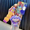Llavero de oso electrochapado UV, muñeco de goma suave de dibujos animados, colgante para bolso, figura para máquina de garras de peluches, pequeño regalo