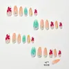 Unhas Vestíveis em Resina 3D Embossada para Adultos Novos Flor Fresca com Strass Estilo Ins Unhas Vestíveis Adesivos de Unha