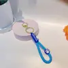 Lanyard de garra de gato de borracha macia de desenho animado pingente de chaveiro de carro acessórios de chaveiro de cor de doce macaron fofo decoração de bolsa