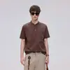 OT Camiseta Masculina de Verão Malhada com Gola Henley de Manga Curta, Textura de Bambu, Respirável, Casual para o Dia a Dia, Algodão Bambu