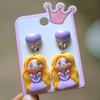 Brincos de princesa de jóias fofas dos desenhos animados Orelha de bebê pendurada Jóias Brincos de orelha infantil Brincos de orelha indolor